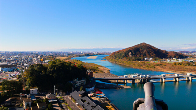 犬山城天守からみえる木曽川の景色