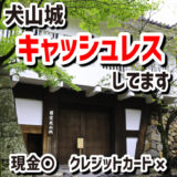 犬山城ではキャッシュレス決済できます。現金もOK。クレジットカードは使えません。