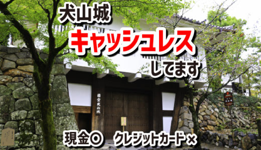 犬山城ではキャッシュレス決済できます。現金もOK。クレジットカードは使えません。