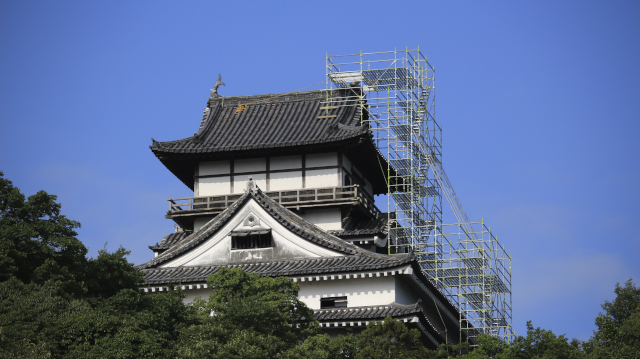 犬山城天守の足場