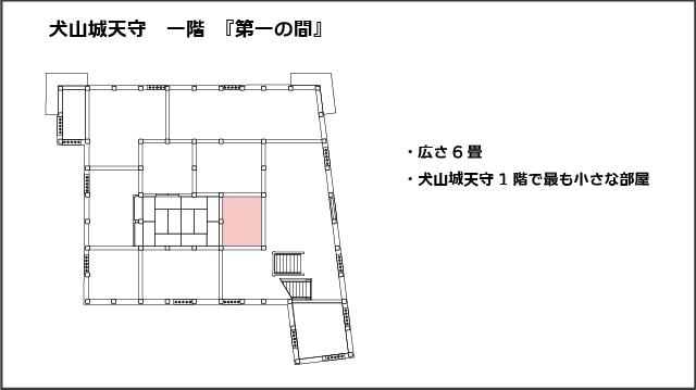 犬山城天守一階平面図、第一の間